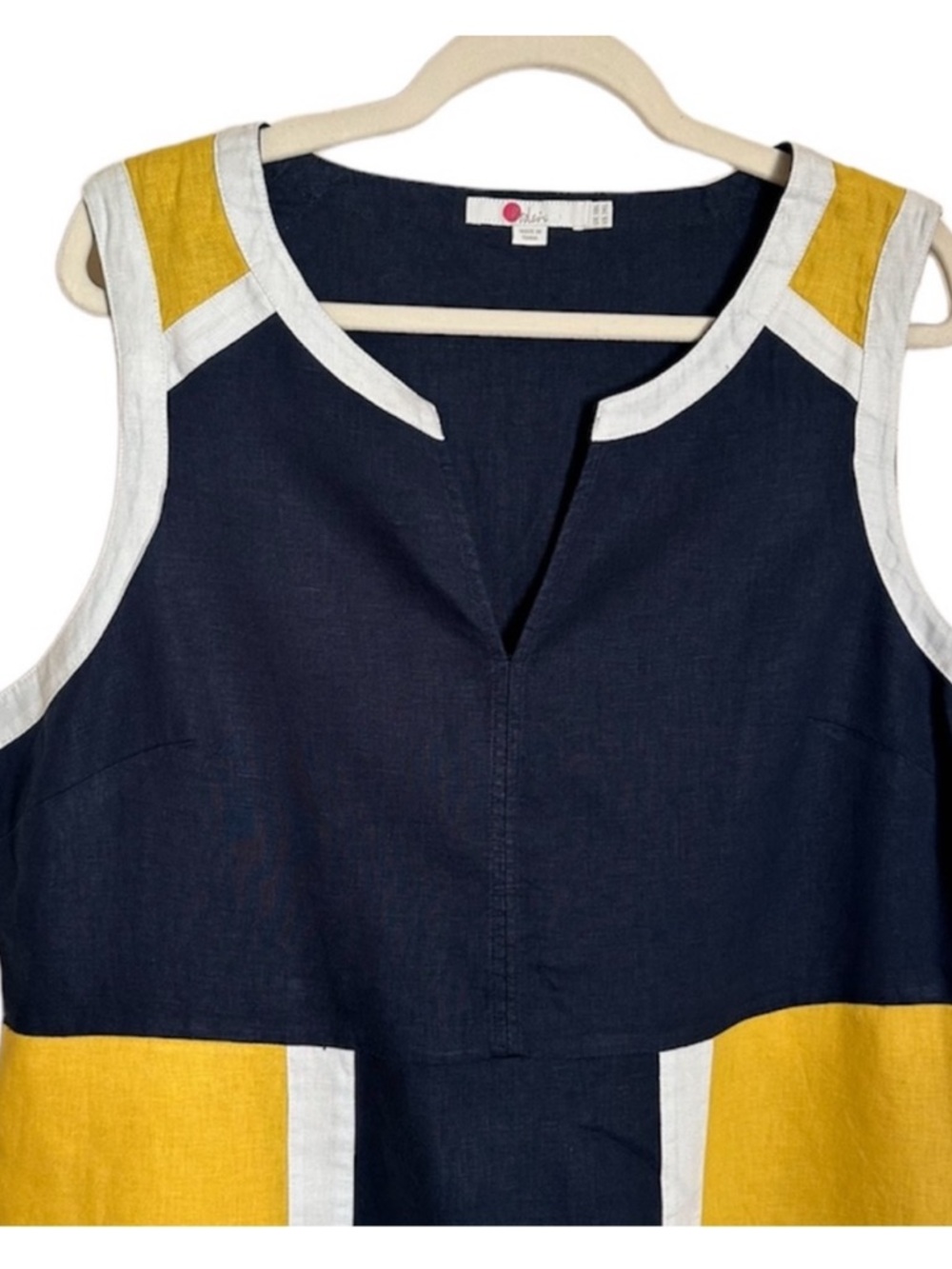 Boden Anita Color Block Linen Dress - Picture 3 of 8